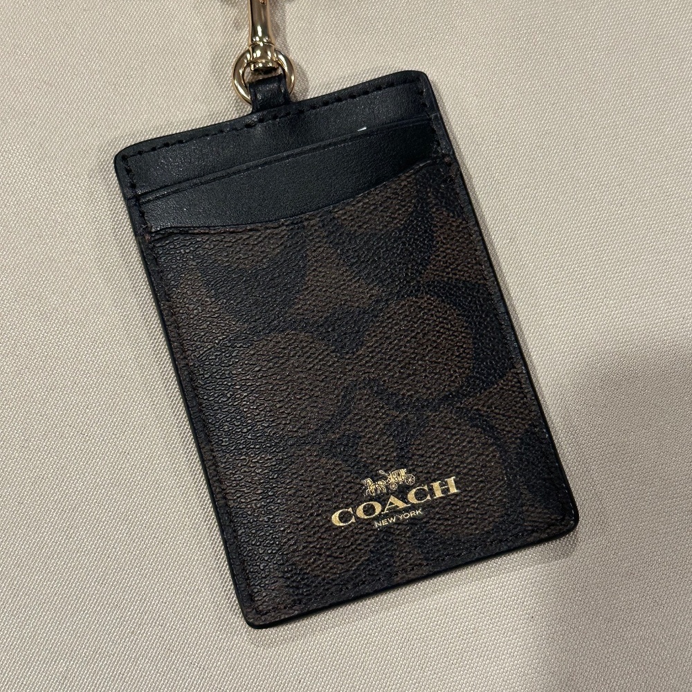 Coach Brown Card Holder Keychain
